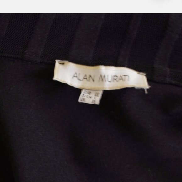 ALAIN MURATI France Black Sleeveless Tunic Asymmetrical Sleeveless Zip Vest M - Picture 2 of 5